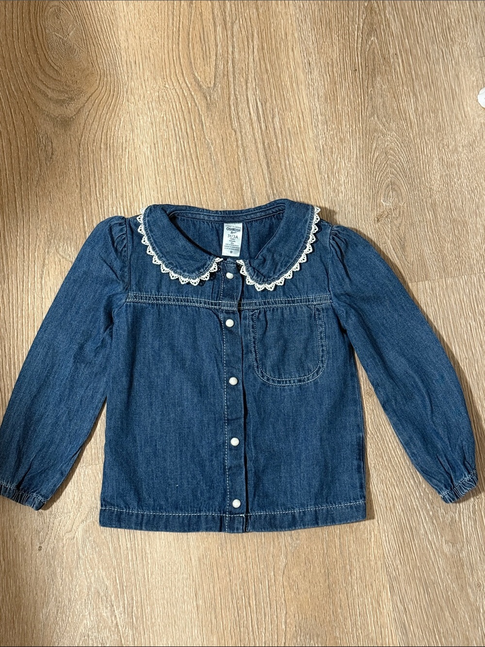 OshKosh B'gosh Dark Blue Denim Jacket with Lace Collar